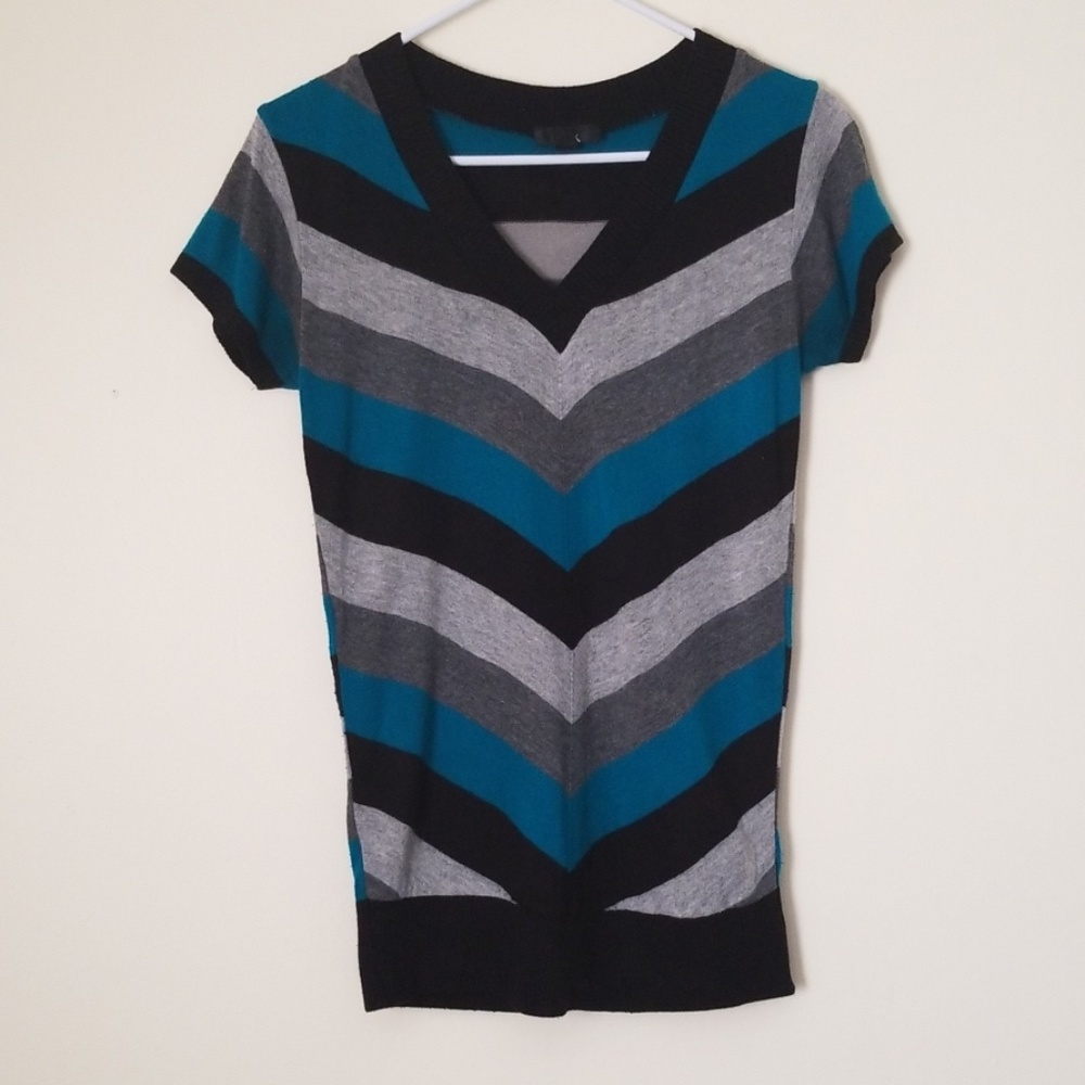 2 for $7 🥳Teal Black Grey Blouse Size S M